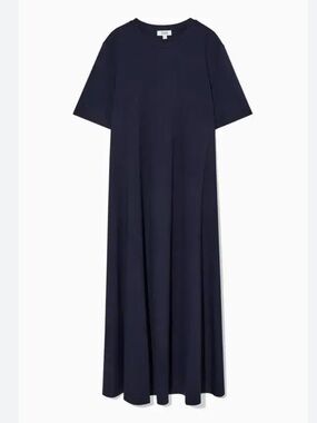 navy blue dress for baby girl FLARED COTTON MINI SHIRT DRESS - BLACK main image 0